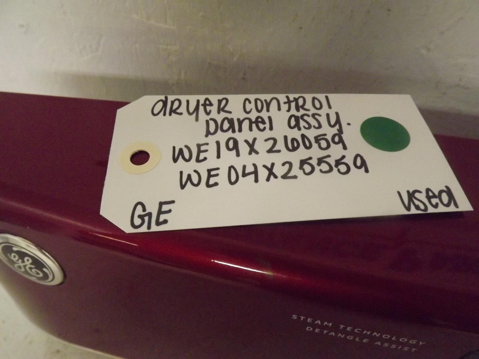 GE Dryer WE19X26059 Control Panel Assembly Used GE Dryer WE19X26059 Control Panel Assembly Used
